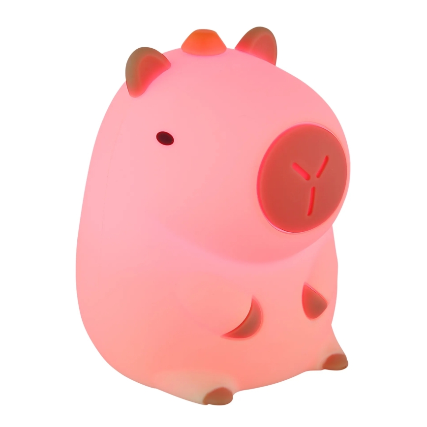 Globo - LED RGBW dimbaar, oplaadbaar nachtlampje voor kinderen LED/1,5W/5V 1200 mAh capibara