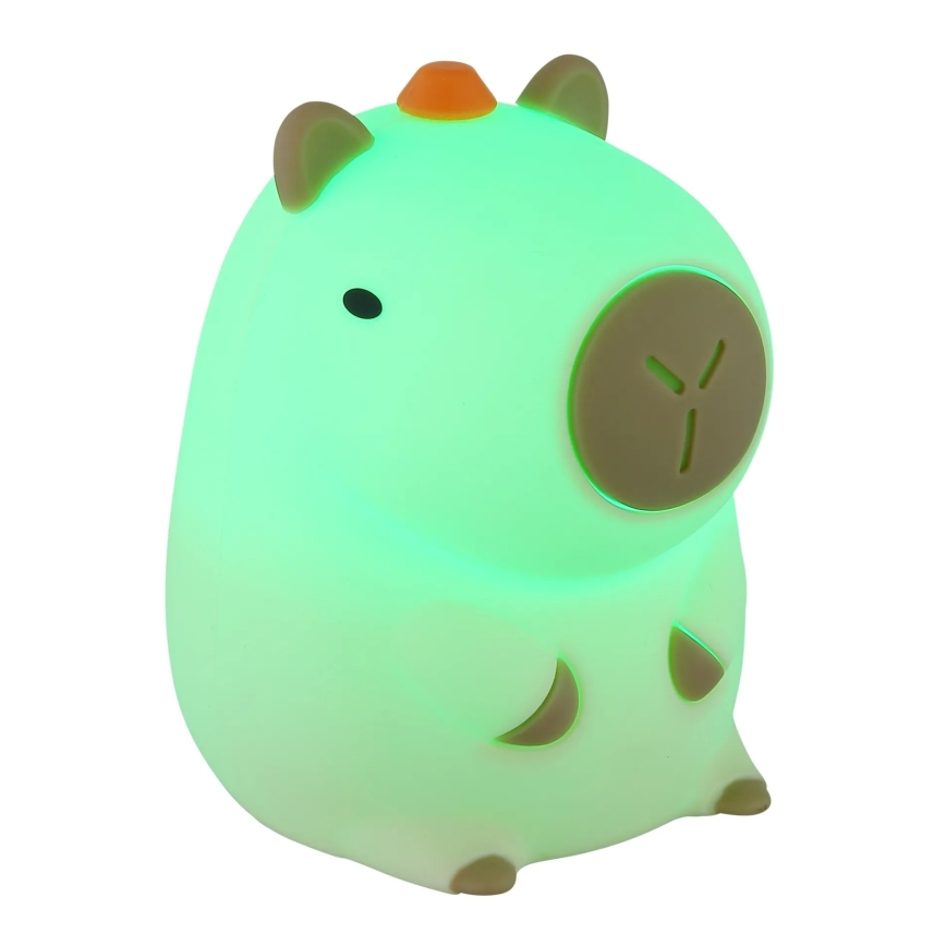 Globo - LED RGBW dimbaar, oplaadbaar nachtlampje voor kinderen LED/1,5W/5V 1200 mAh capibara