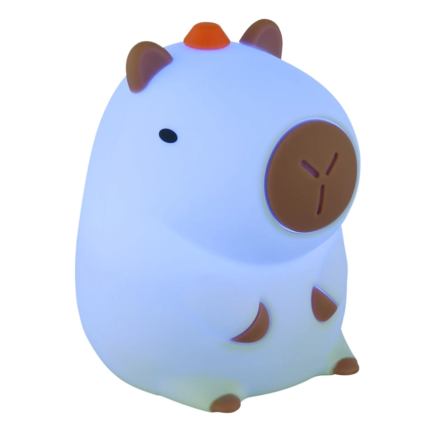 Globo - LED RGBW dimbaar, oplaadbaar nachtlampje voor kinderen LED/1,5W/5V 1200 mAh capibara