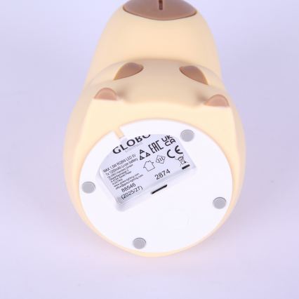 Globo - LED RGBW dimbaar, oplaadbaar nachtlampje voor kinderen LED/1,5W/5V 1200 mAh capibara