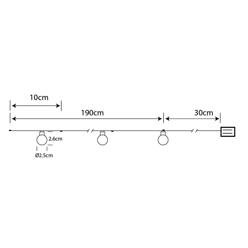 Globo - LED-lichtsnoer 20xLED/2xAA 2,2 m warm wit