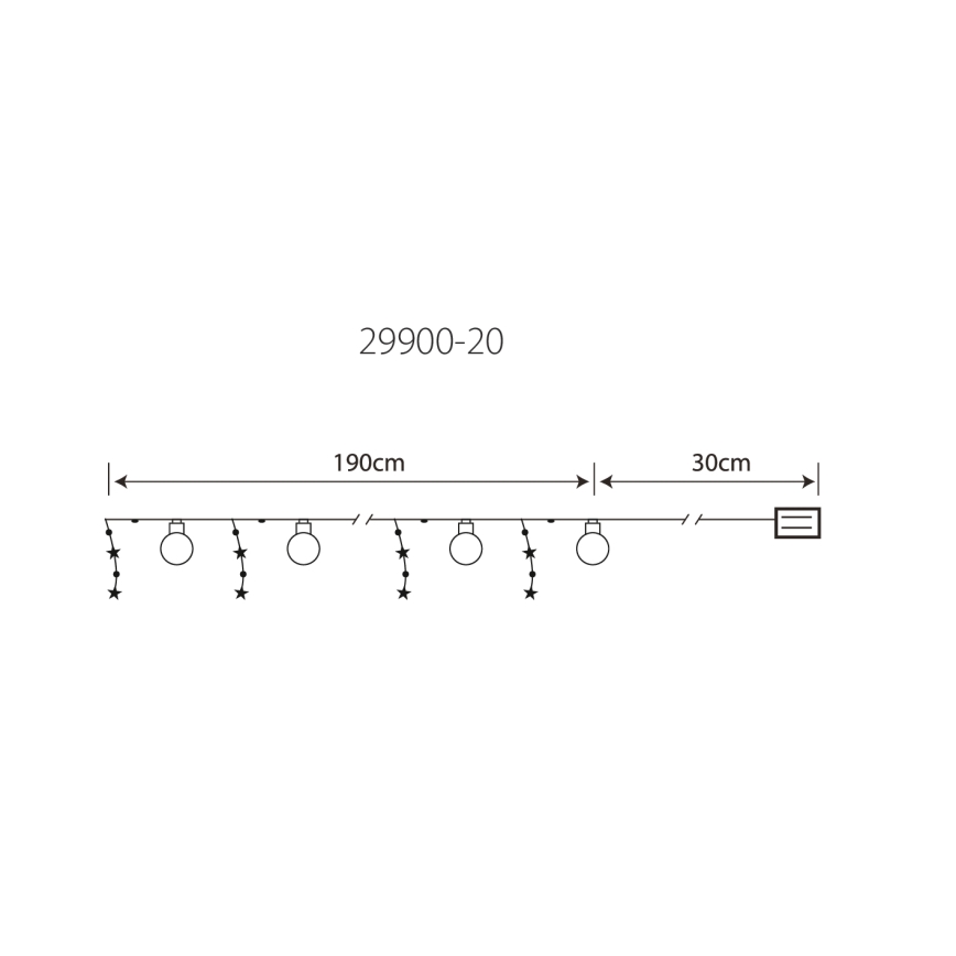 Globo 29900-20 - LED decoratieve ketting 20xLED/0,03W/2xAA