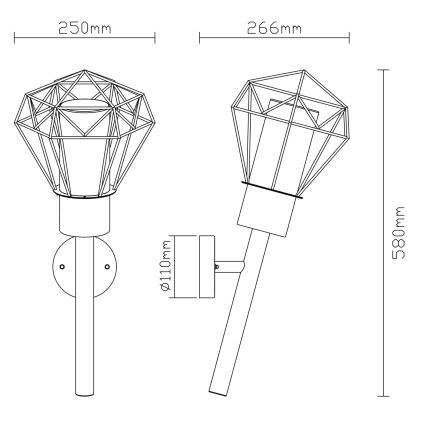 Globo - Buiten wandlamp 1xE27/15W/230V IP44