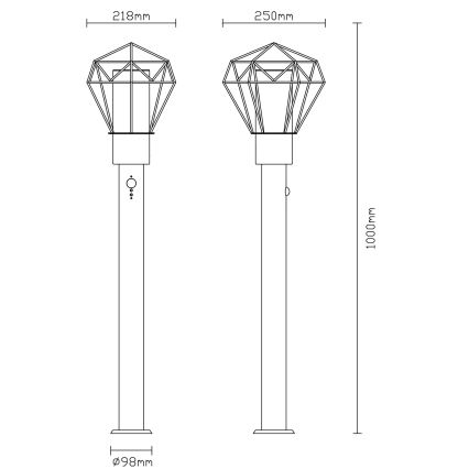 Globo - Buitenlamp met sensor 1x E27 / 15W / 230V IP44