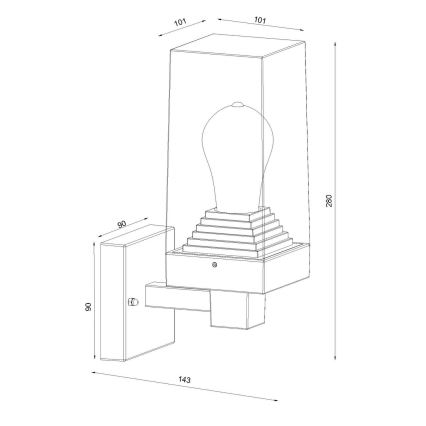 Globo - Wandlamp voor buiten 1xE27/40W/230V IP44