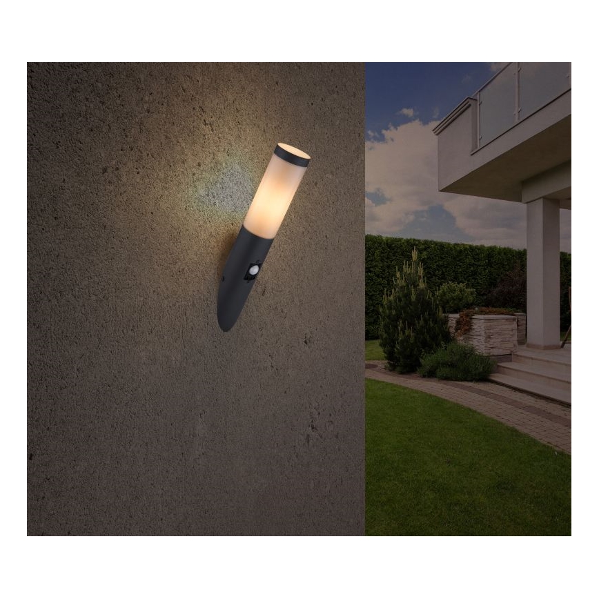 Globo - Wandlamp voor buiten met sensor 1xE27/15W/230V IP44
