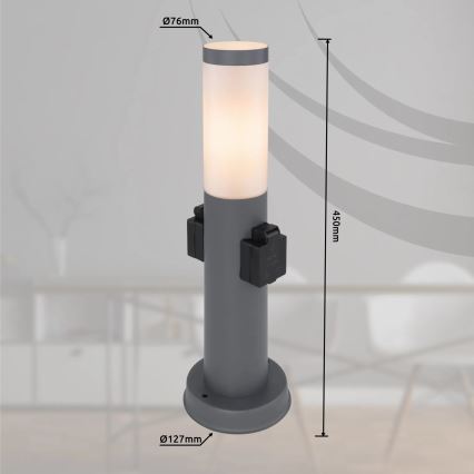 Globo 3158AK - Buitenlamp met 2 stopcontacten BOSTON 1xE27/23W/230V IP44