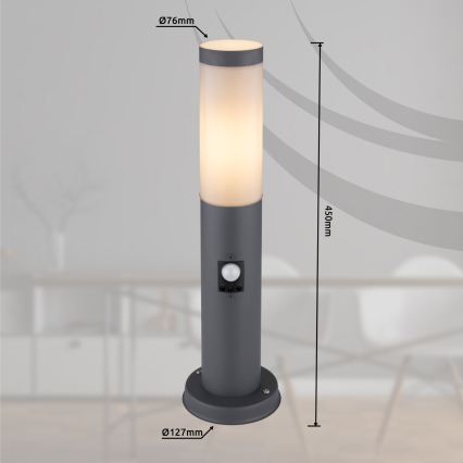 Globo - Buitenlamp met sensor 1xE27/15W/230V 45 cm IP44