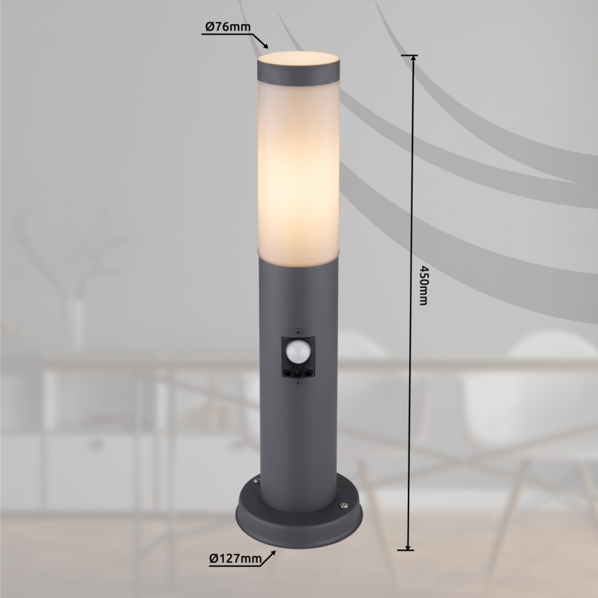 Globo - Buitenlamp met sensor 1xE27/15W/230V 45 cm IP44