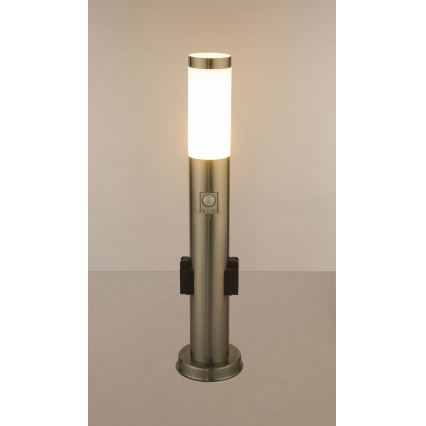 Globo - LED Buitenlamp met een sensor en 2 zásuvkami LED/9W/230V 60 cm IP44