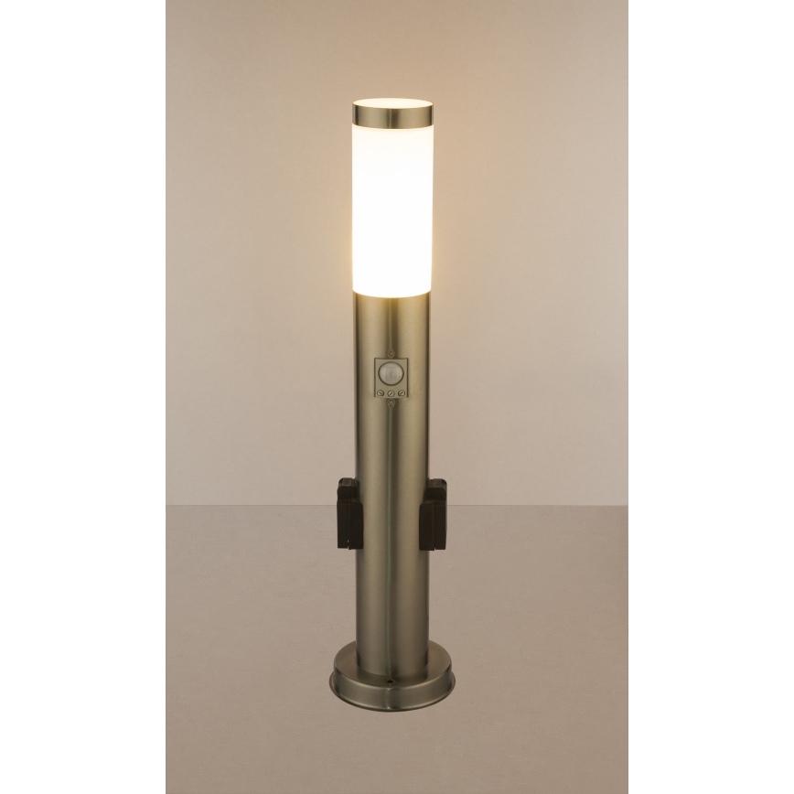 Globo - LED Buitenlamp met een sensor en 2 zásuvkami LED/9W/230V 60 cm IP44