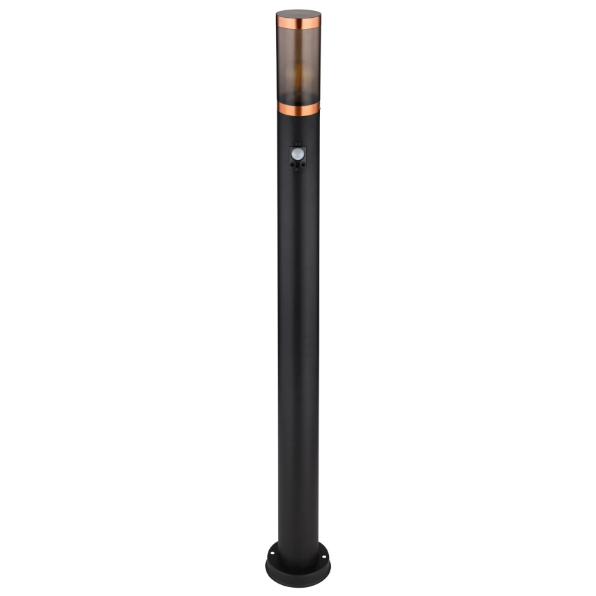 Globo - Sensorlamp voor buiten 1xE27/15W/230V IP44 110 cm zwart/koper