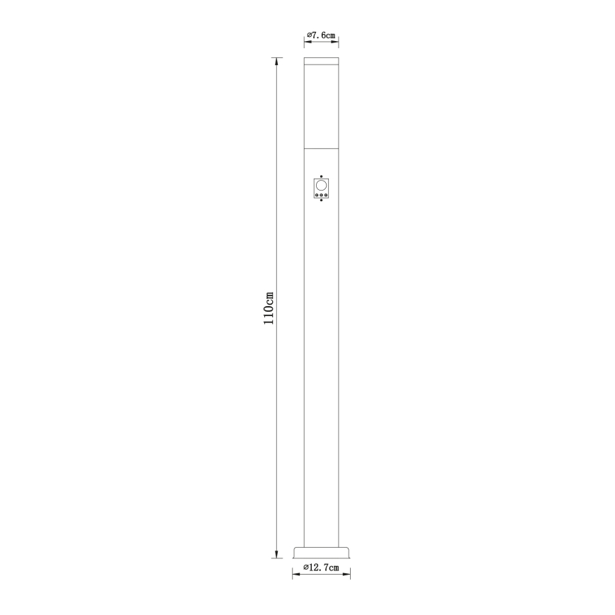 Globo - Sensorlamp voor buiten 1xE27/60W/230V 110 cm IP44