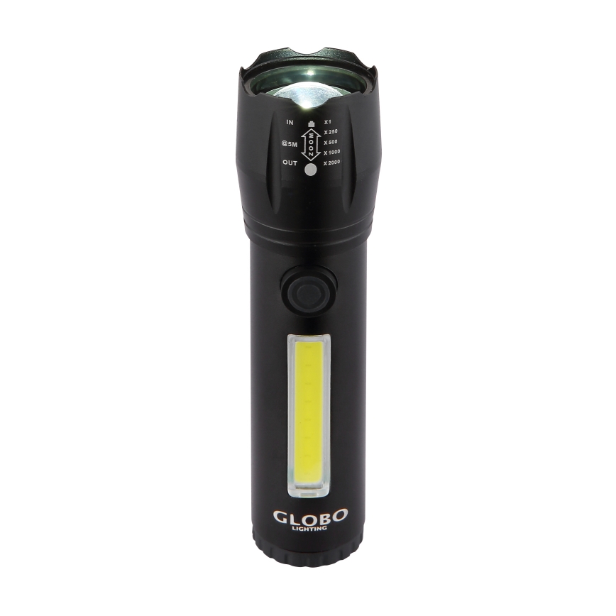 Globo - LED Oplaadbare zaklamp LED/3W/5V + COB/3W 5500K 1200 mAh