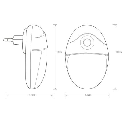 Globo - LED Stopcontact-oriëntatielicht met sensor 4xLED/0,6W/230V 6500K