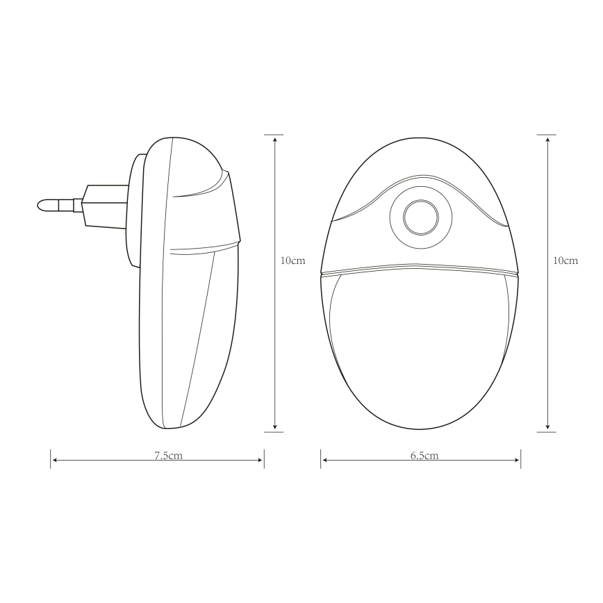 Globo - LED Stopcontact-oriëntatielicht met sensor 4xLED/0,6W/230V 6500K
