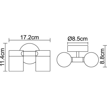 Globo 3207-2L - LED Buitenlamp STYLE 2xGU10/5W/230V IP44