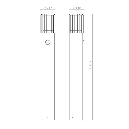 Globo - Buitenlamp met bewegingssensor 1xE27/15W/230V IP54 65 cm