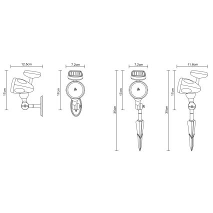 Globo - LED Solar verlichting 3xLED/0,06W IP44