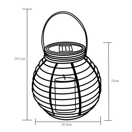 Globo - LED lamp op zonne-energie LED/0,06W/3,2V IP44 rotan