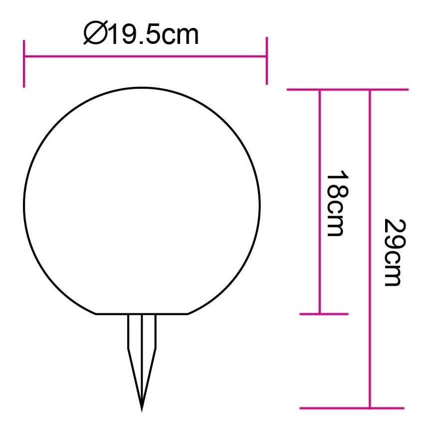 Globo - LED Solar lamp 20xLED/0,06W/3,2V diameter 19,5 cm IP44