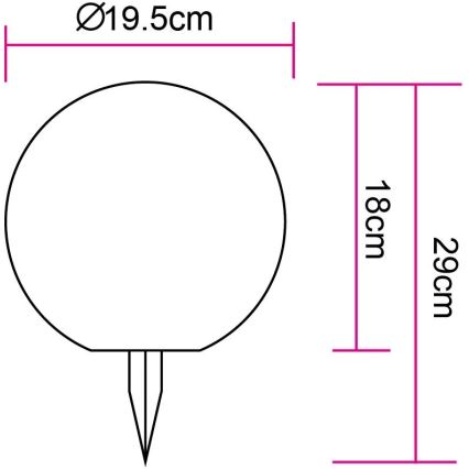 Globo - LED Zonne-energie lamp 20xLED/0,06W/3,2V Ø 19,5 cm IP44 600 mAh