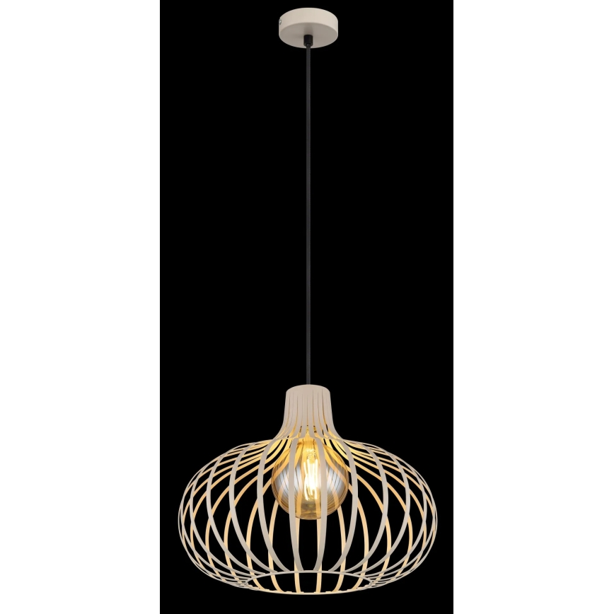 Globo - Pendellamp met kabel 1xE27/40W/230V beige