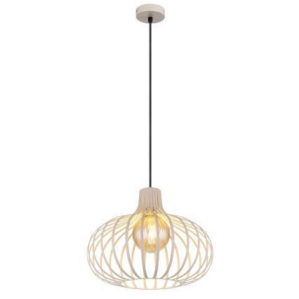 Globo - Pendellamp met kabel 1xE27/40W/230V beige