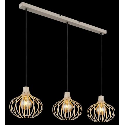 Globo - Hanglamp met kabelophanging 3xE27/40W/230V beige