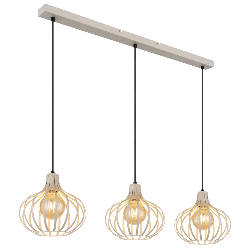 Globo - Hanglamp met kabelophanging 3xE27/40W/230V beige