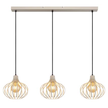 Globo - Hanglamp met kabelophanging 3xE27/40W/230V beige