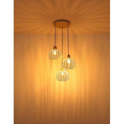 Globo - Hanglamp aan kabel 3xE27/40W/230V beige