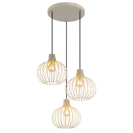 Globo - Hanglamp aan kabel 3xE27/40W/230V beige