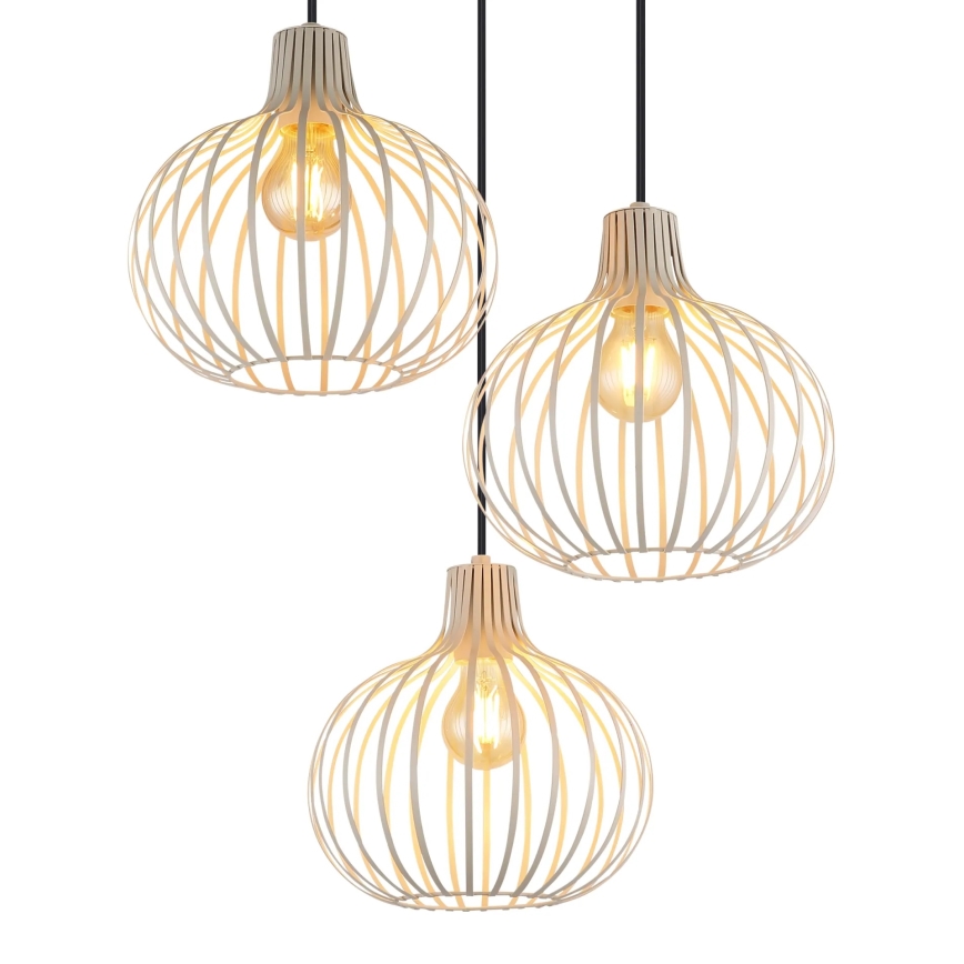Globo - Hanglamp aan kabel 3xE27/40W/230V beige