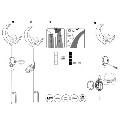 Globo - LED lamp op zonne-energie LED/0.02W/3V 600mAh IP44 brons