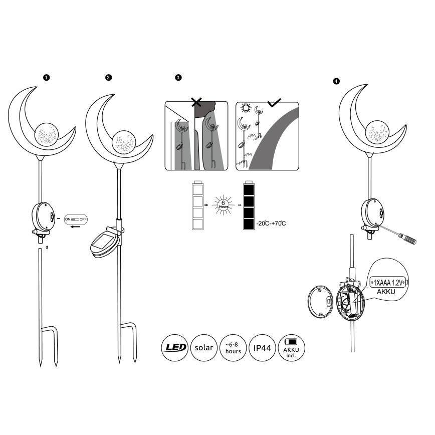 Globo - LED lamp op zonne-energie LED/0.02W/3V 600mAh IP44 brons