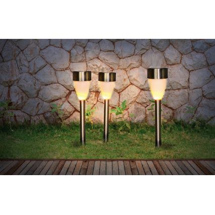 Globo - SET van 3x Solar lamp 3xLED/0,06W/1,2V IP44 200 mAh