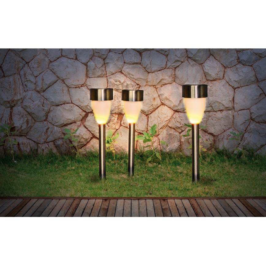 Globo - SET van 3x Solar lamp 3xLED/0,06W/1,2V IP44 200 mAh