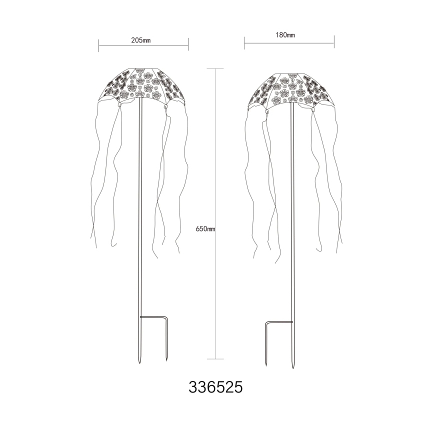 Globo - LED-zonneverlichting voor parasol, LED/3V IP44, 300 mAh