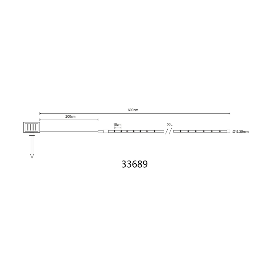 Globo - LED Zonneslinger LED/1,2V IP44 4,9 m 600 mAh