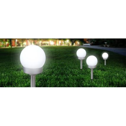 Globo - SET 3x LED Solar lamp LED/0,06W/3V 4000K diameter 10 cm IP44