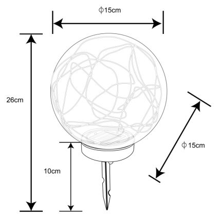 Globo - LED Solar lamp 20xLED/0,06W/1,2V diameter 15 cm IP44 600 mAh