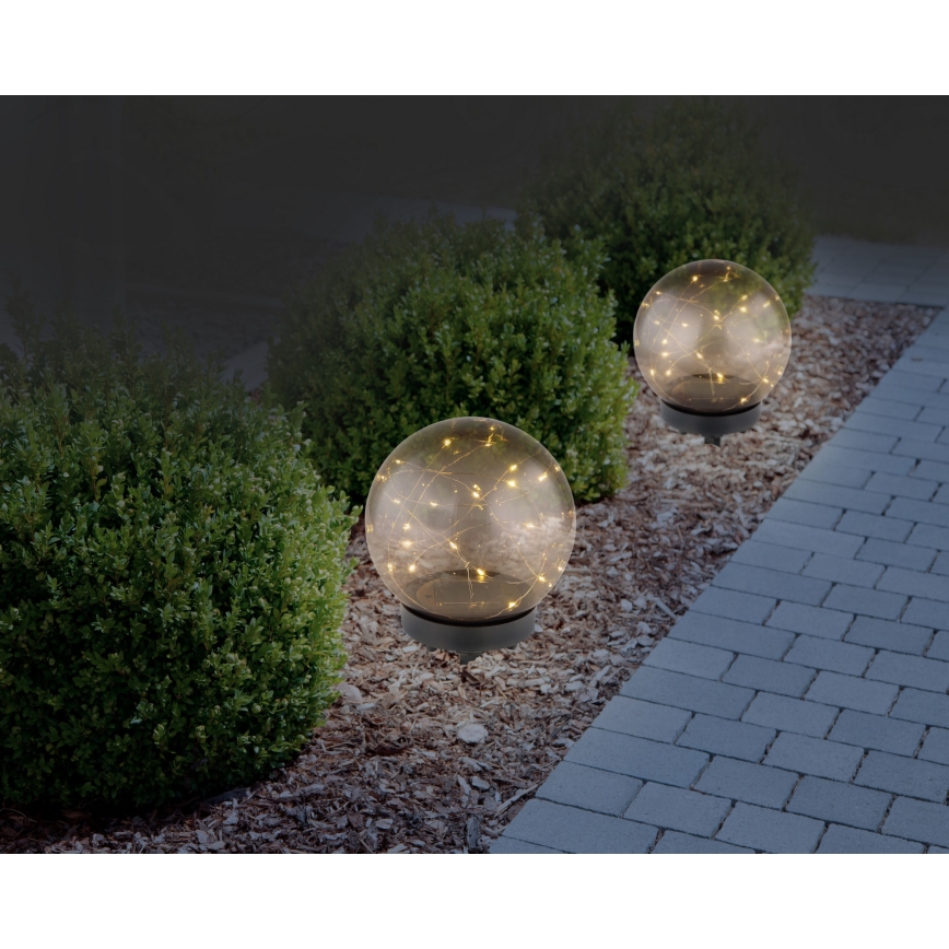 Globo - LED Zonne-energie lamp 20xLED/0,06W/1,2V Ø 15 cm IP44 600 mAh