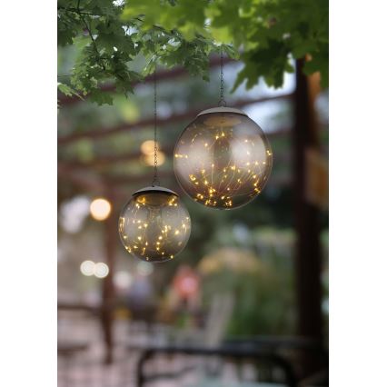 Globo - LED Solar kroonluchter aan een ketting 20xLED/0,06W/1,2V diameter 15 cm IP44