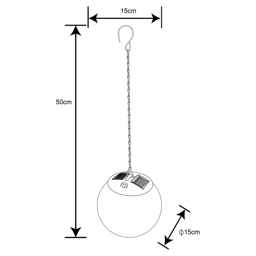 Globo - LED Solar kroonluchter aan een ketting 20xLED/0,06W/1,2V diameter 15 cm IP44