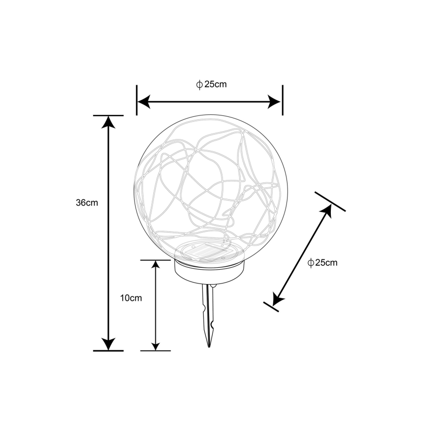 Globo - Solar Lamp 40xLED/0,06W/1,2V d. 25 cm IP44