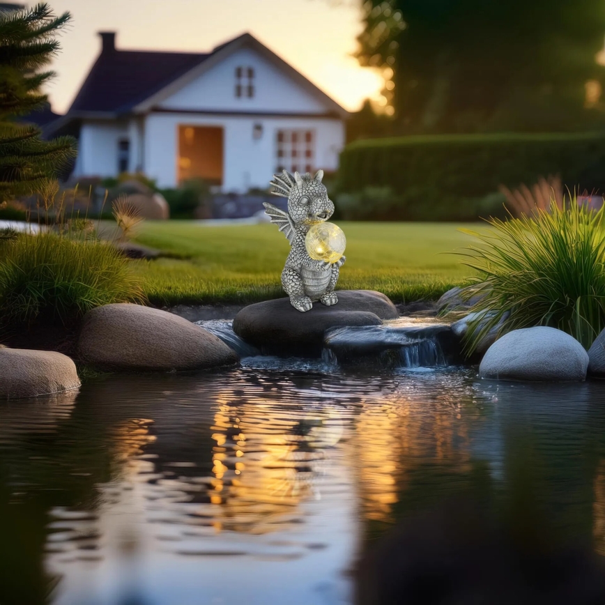 Globo - LED Zonne-energie decoratie LED/0,02W/3V IP44 draak 300 mAh