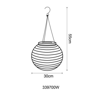 Globo - LED Solar hanglamp LED/0,5W/3V IP44 wit 300 mAh