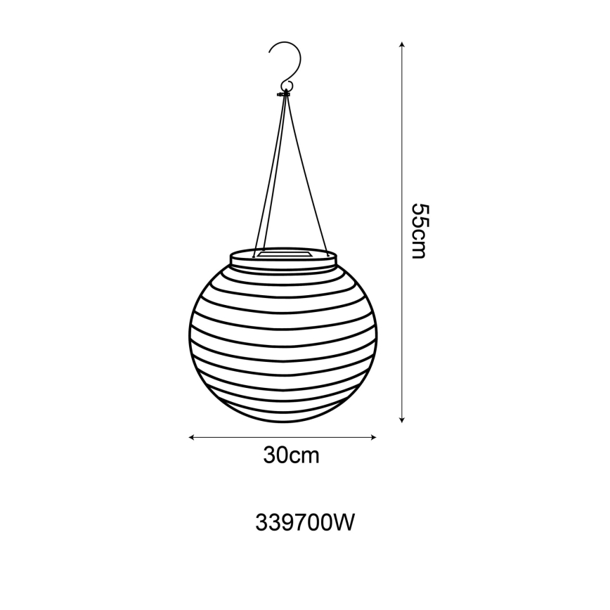 Globo - LED Solar hanglamp LED/0,5W/3V IP44 wit 300 mAh