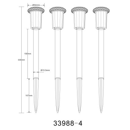Globo - SET 4x LED Solar lamp LED/0,06W/1,2V IP44